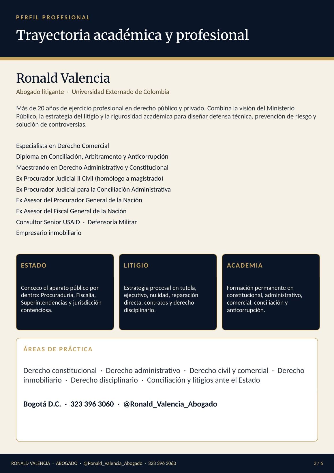 Trayectoria académica y profesional