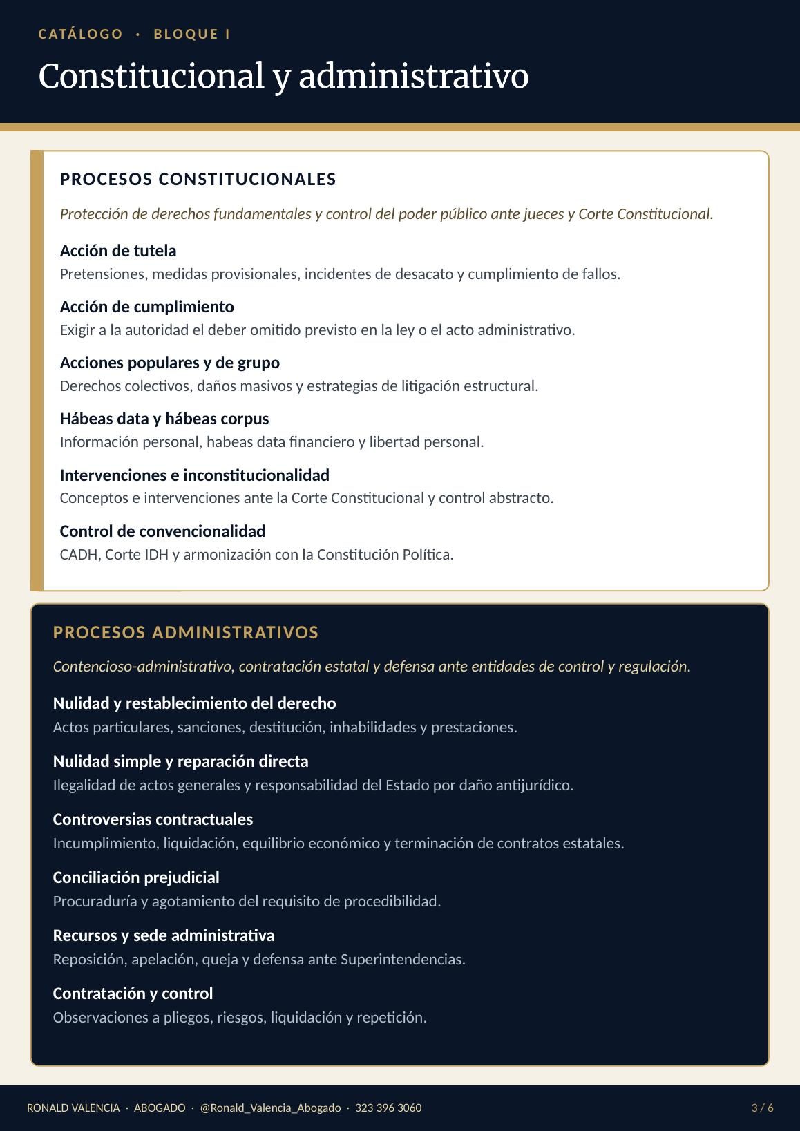 Procesos constitucionales y administrativos